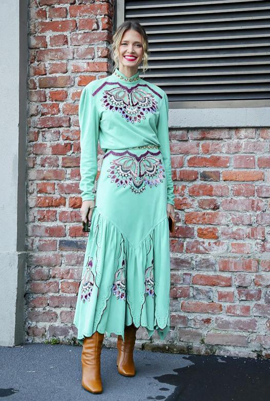 「Look」时尚又保暖春天想穿连衣裙怕冷怎么办？搭配长靴刚刚好