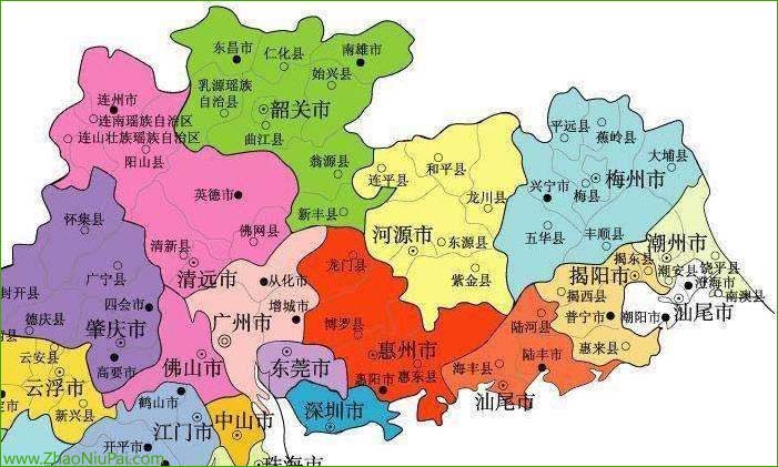 广东省地图(局部,现代)