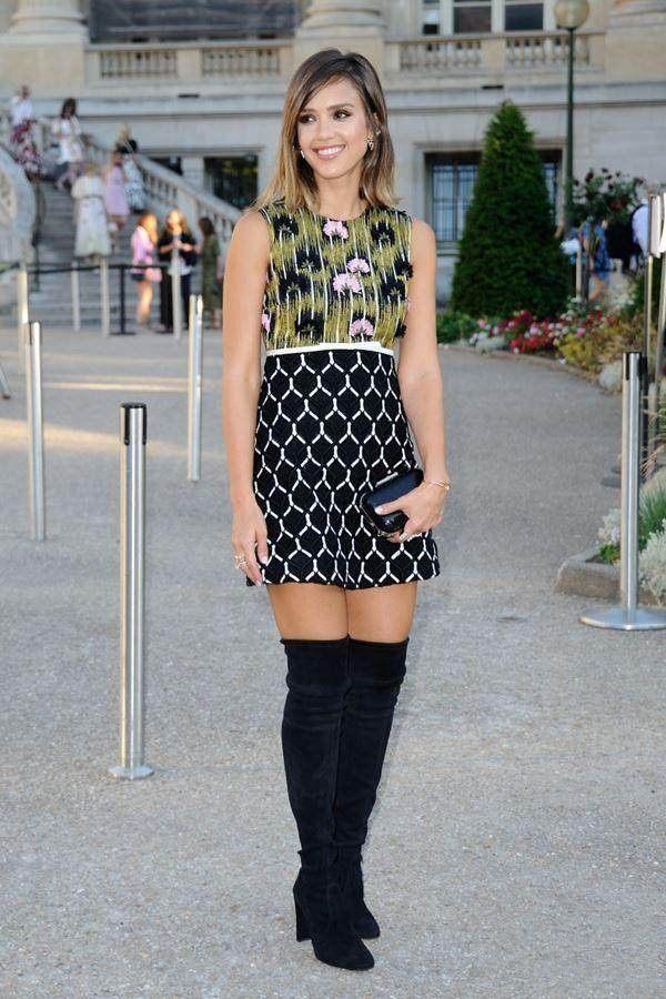 「Look」时尚又保暖春天想穿连衣裙怕冷怎么办？搭配长靴刚刚好