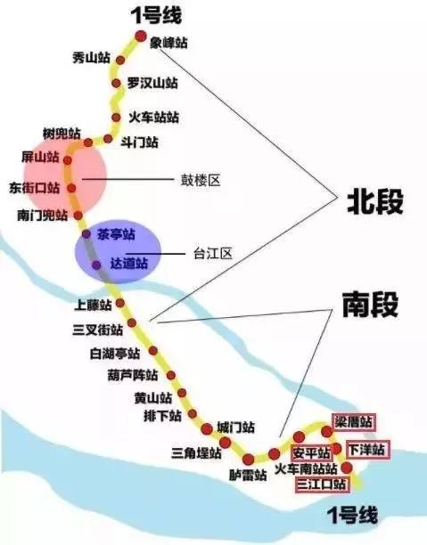 福州地铁一号线路图