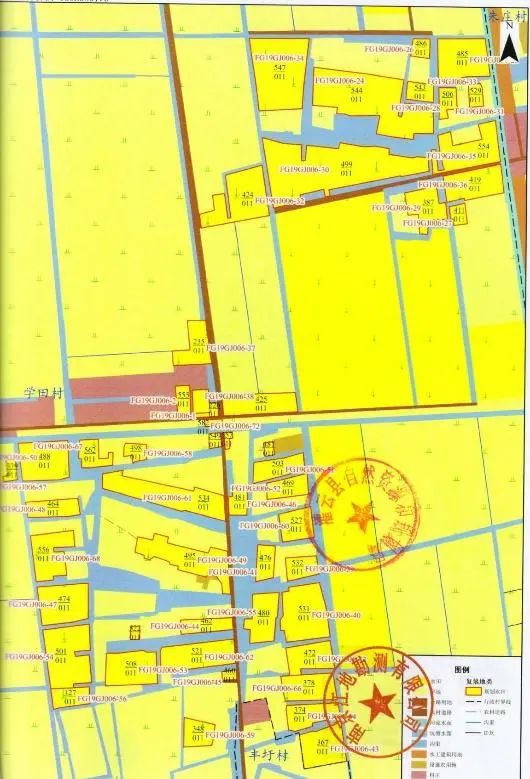 灌云县杨集镇学田村土地复垦项目影像图,规划图