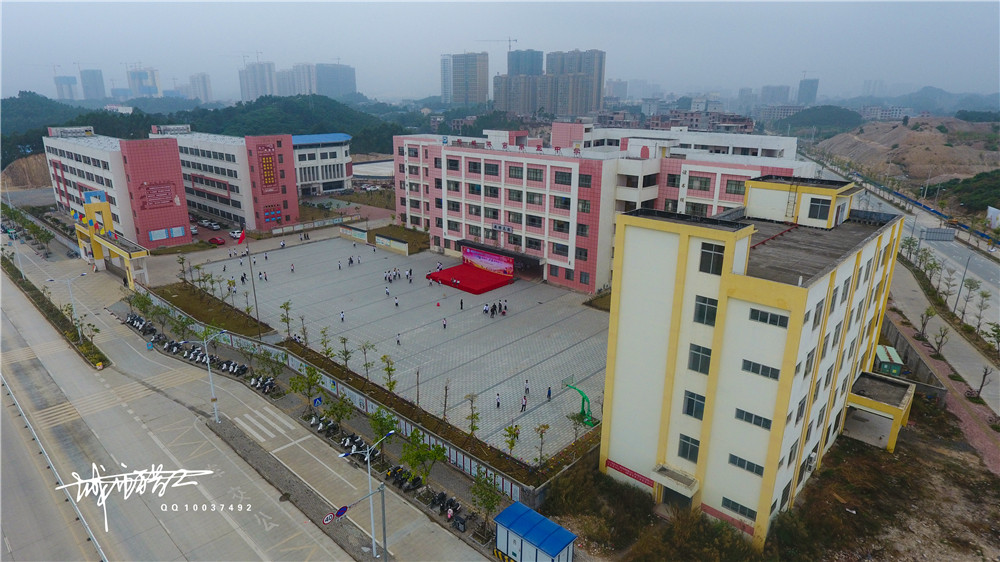 鸟瞰防城港第六十一集航拍防城港市第五中学