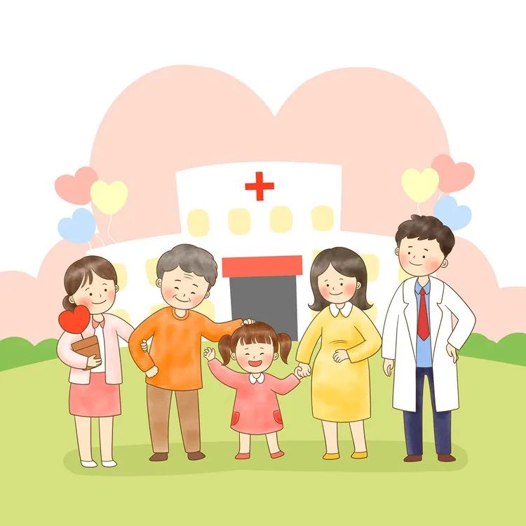 7款医生护士儿童医院看病就诊冠状肺炎手绘卡通人物插画psd素材_疫情