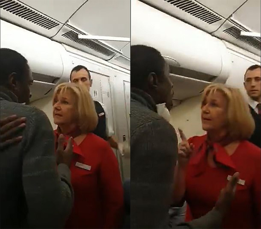 比利时一航班上发生激烈争吵 男乘客与女乘务互扇巴掌