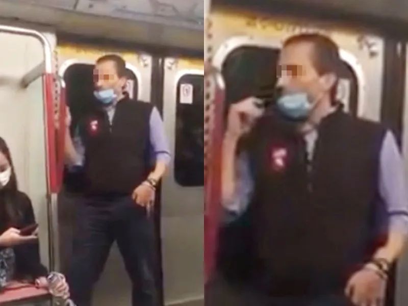 外籍男子摘下口罩往车厢扶手上抹口水，港铁：已报警！