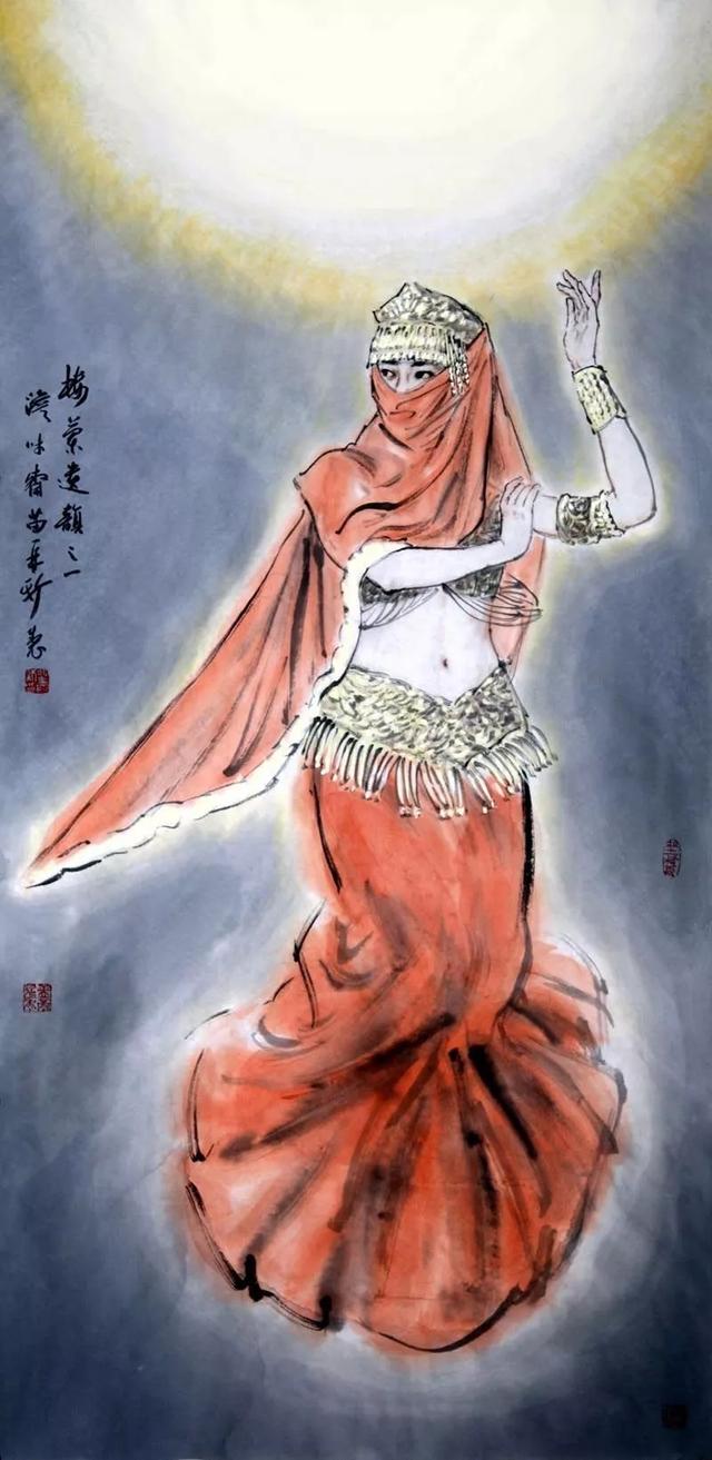 苗再新笔下的东方美女人物画作品欣赏