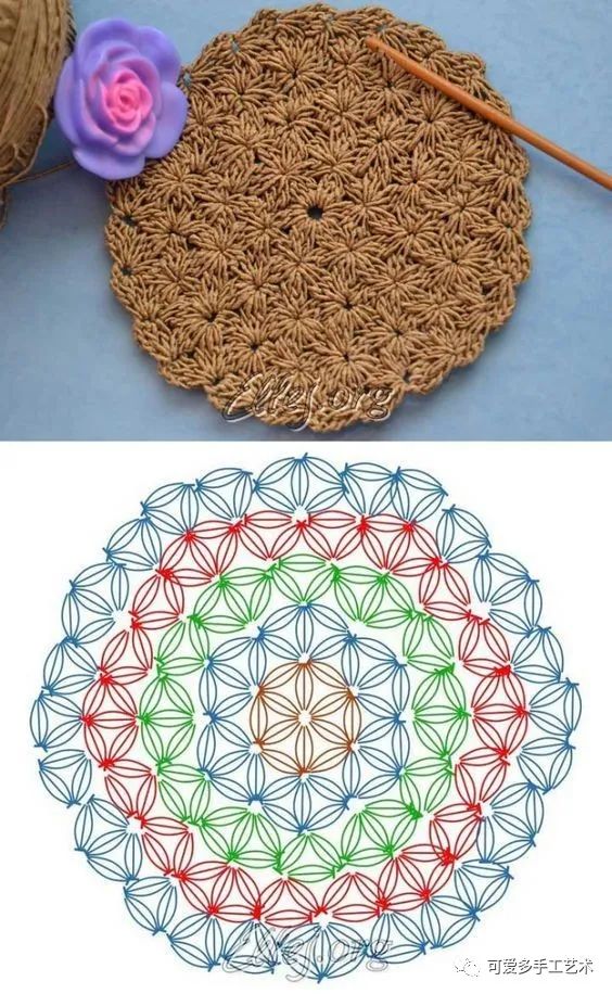 枣子针钩编diy  利用枣针钩成圆形,三角形,正方形,多边形,各种各样的