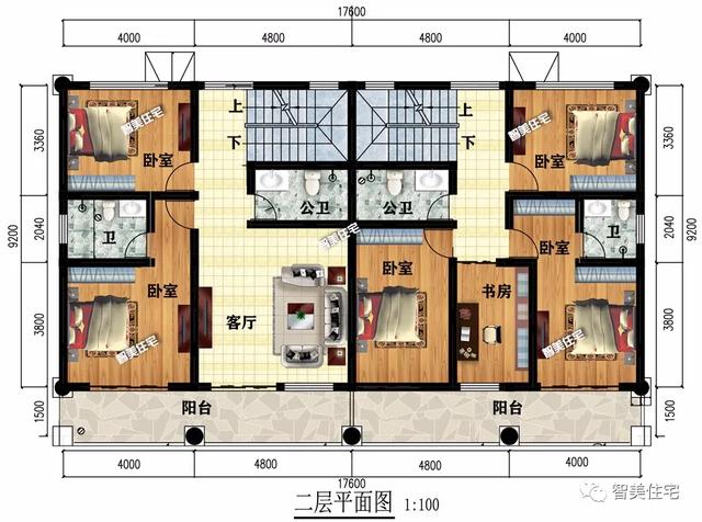 2栋一屋两户的双拼别墅,室内布局有想法,这样做就很实用