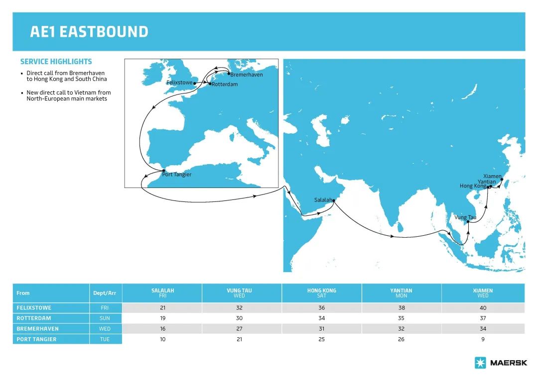 定了马士基优化升级亚欧航线以及跨太平洋航线网络进一步提升准班率