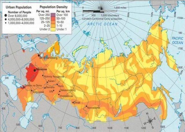 俄罗斯人口_10张地图告诉你俄罗斯的政治军事经济战略