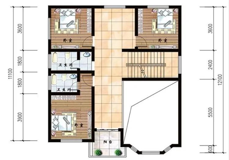 12米×11.8米:欧式两层经典自建房设计图