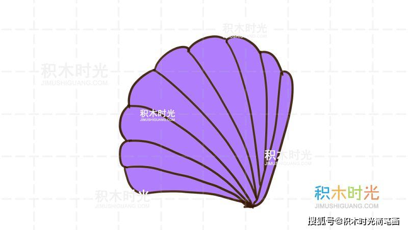 物简笔画图片大全,画贝壳简笔画,线稿和上色大全