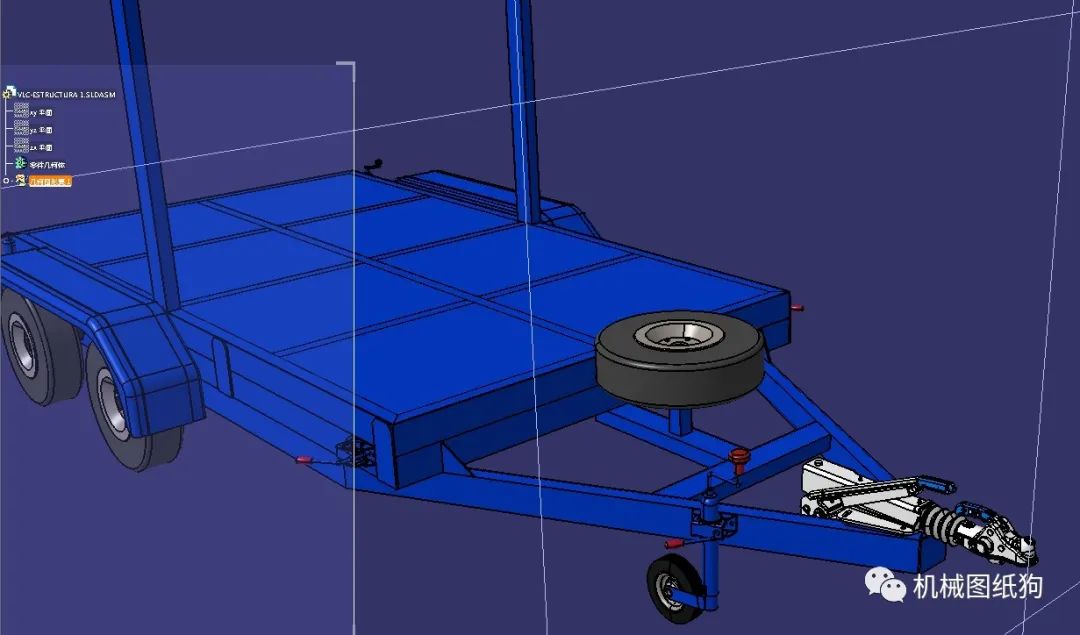 【工程机械】ae-vlc 2018平板拖车3d图纸 solidworks设计