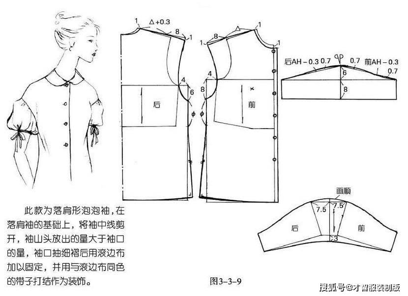 10种落肩袖的裁剪纸样教程才智服装