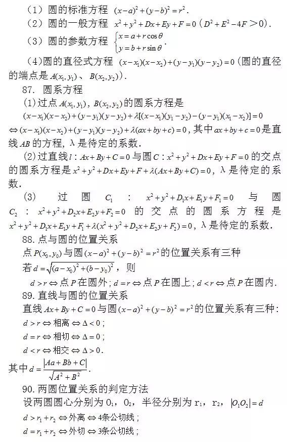 问题：涵盖高中所有重点！你掌握了吗？高中数学常考结论203条