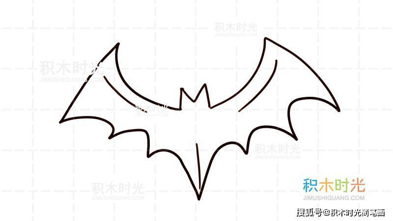 物简笔画图片大全,画蝙蝠简笔画,线稿和上色大全