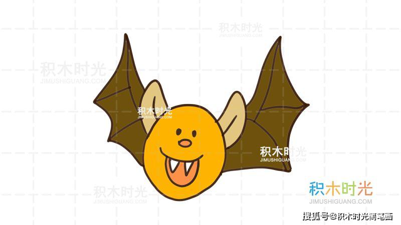 物简笔画图片大全,画蝙蝠简笔画,线稿和上色大全