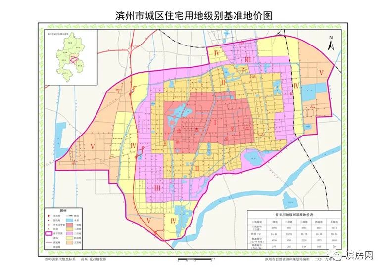 关于公布滨州市市区城镇土地级别与基准地价