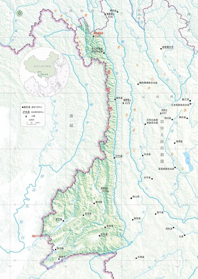 高黎贡山,并不只是一座山,而是一座南北走向的巨大山脉.