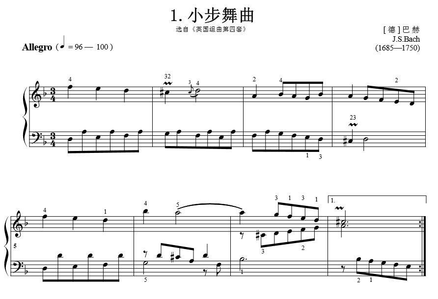 小步舞曲简谱钢琴曲谱_G大调小步舞曲钢琴谱 独奏谱 巴赫 P.E.Bach 钢琴独奏视频 原版钢琴谱 乐谱 曲谱 五线谱 六线谱 高清免费下载(2)