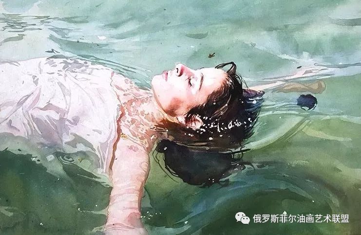 巴西水彩画家马科斯的水中人物水彩作品欣赏