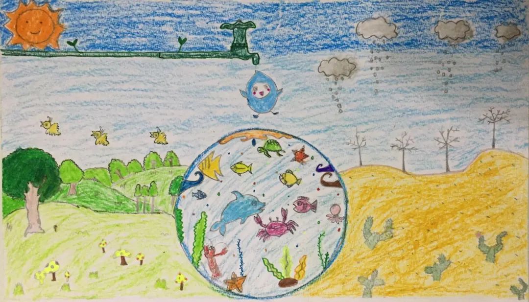 金铃子世界水日亲子绘画活动:节水护水 人人有责