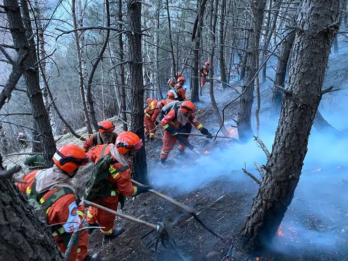内蒙古森林消防总队协助河北石家庄，前往五台山火场实施增援