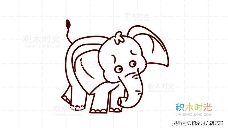 物简笔画图片大全,画大象简笔画