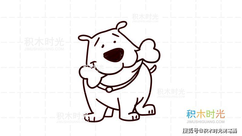 物简笔画图片大全,画狗狗简笔画,线稿和上色大全