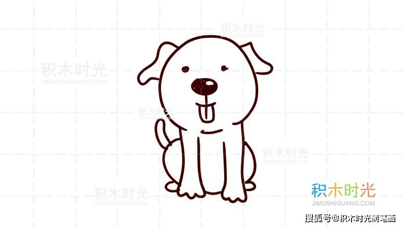 物简笔画图片大全,画狗狗简笔画,线稿和上色大全