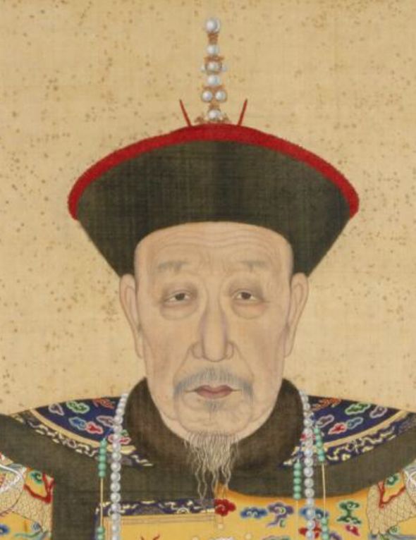 清 乾隆皇帝朝服像脸部特写 北京故宫博物院藏