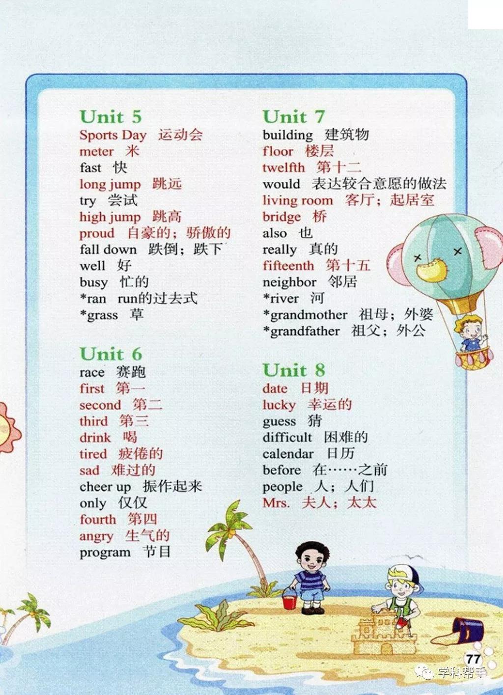 福建闽教版小学英语五年级下册电子课本(高清版)