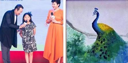 9岁时候王诗龄还举办了个人画展,其中一副孔雀的画就拍卖到了12万