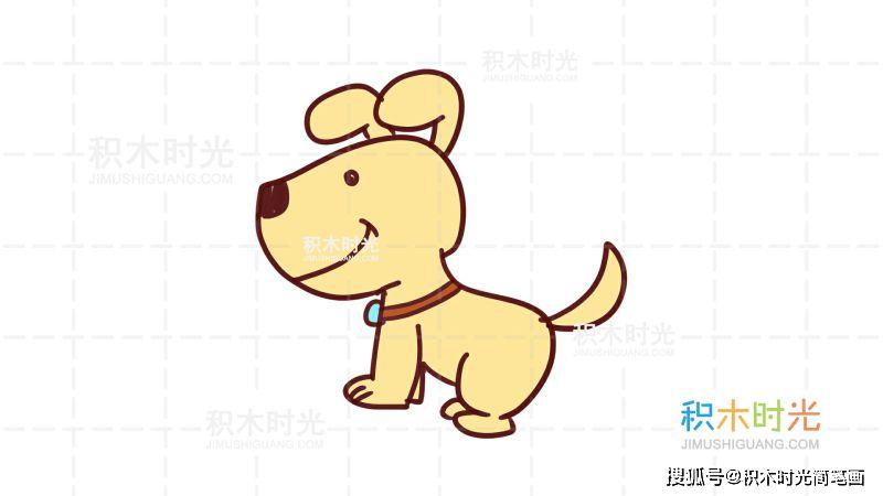 物简笔画图片大全,画狗狗简笔画,线稿和上色大全