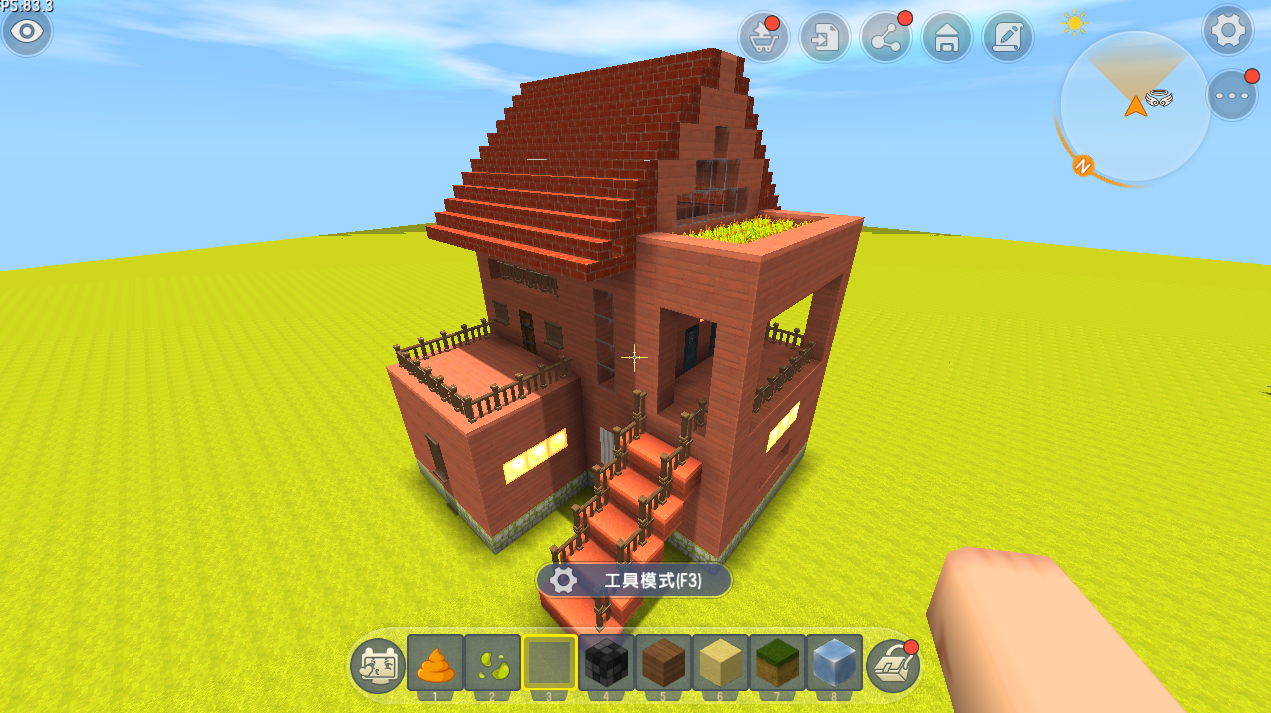 迷你世界:最实用的双层豪华别墅,房顶还能种小麦,颜值太高了吧