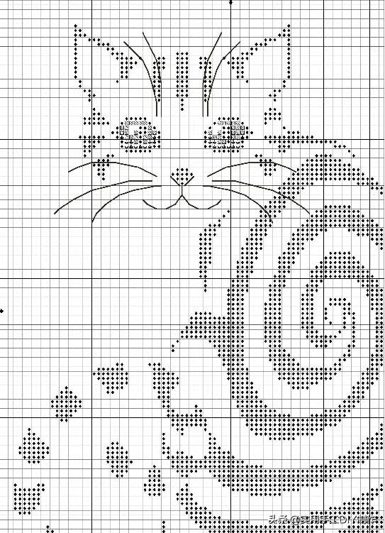 针织图解50个关于猫咪的图案可用于编织或刺绣