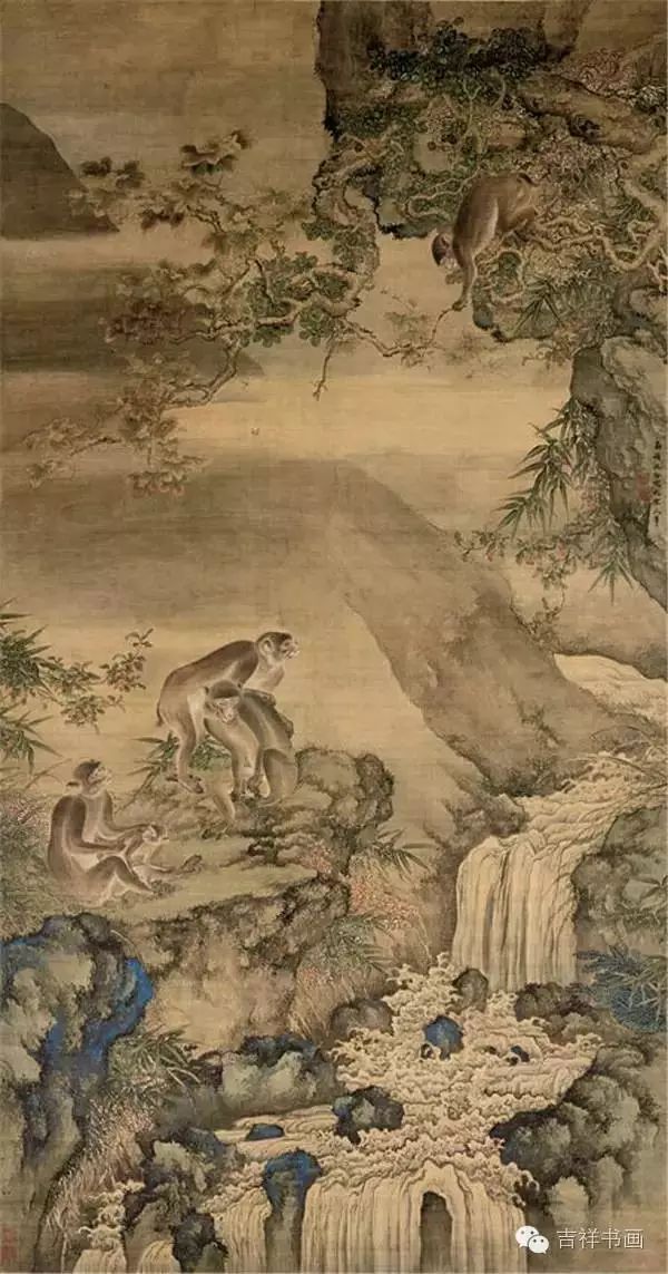 因为"猴"与"侯"同音,所以古代画手有把猴子与蜜蜂和马画在一起,取"