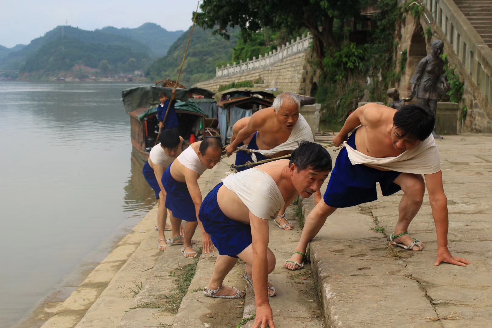 蓬安铁三角船工号子孕育中