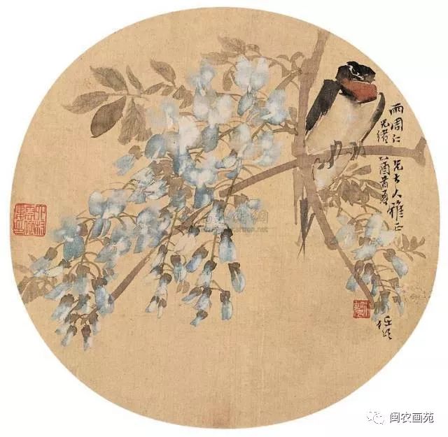 模写】【1円開始】【伝来】ek1628〈任伯年〉花鳥図 中国画 清代末期 杭州