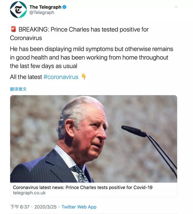 英媒：查尔斯王子，阳性_电讯报