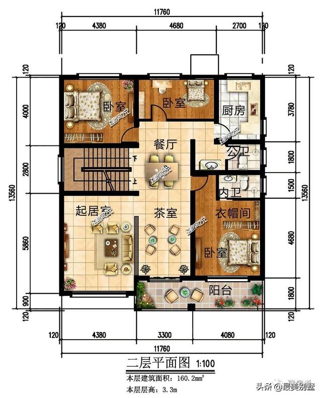 农村建房图纸;现在看到这款图纸还不晚,面宽12米的叠拼别墅,一家出25