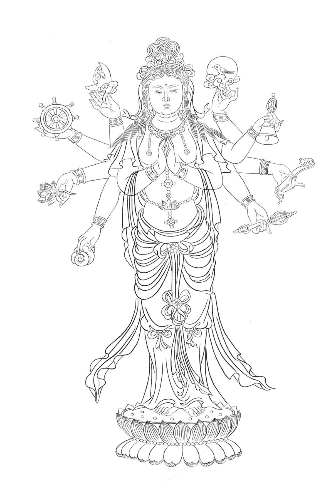 大慈大悲观超高清世音菩萨白描图20张