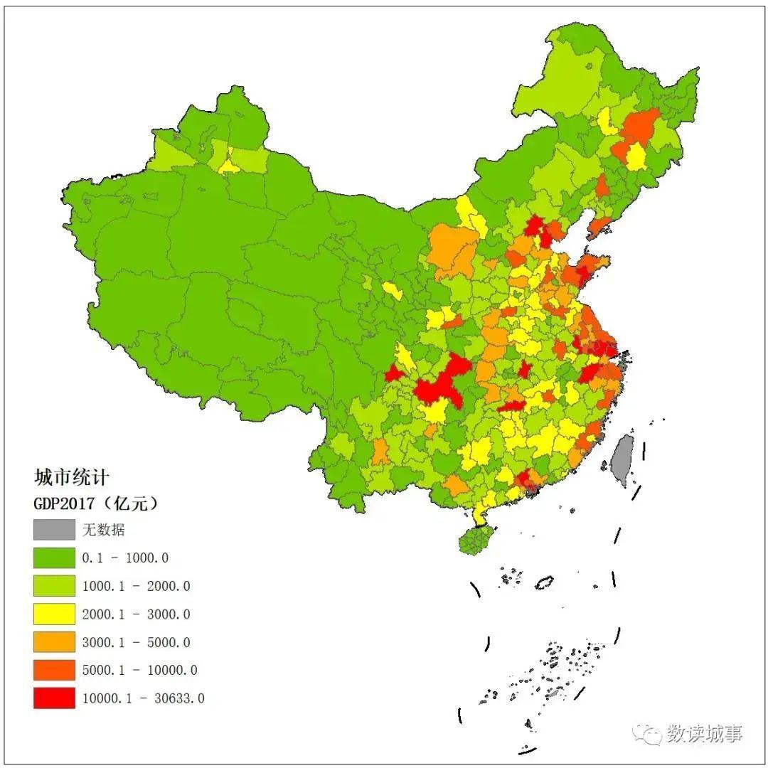 2017年常住人口空间分布图