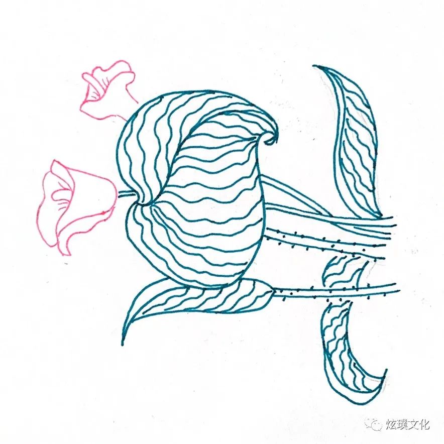 【炫璞art微课堂】一支笔画春季素材-美丽花园