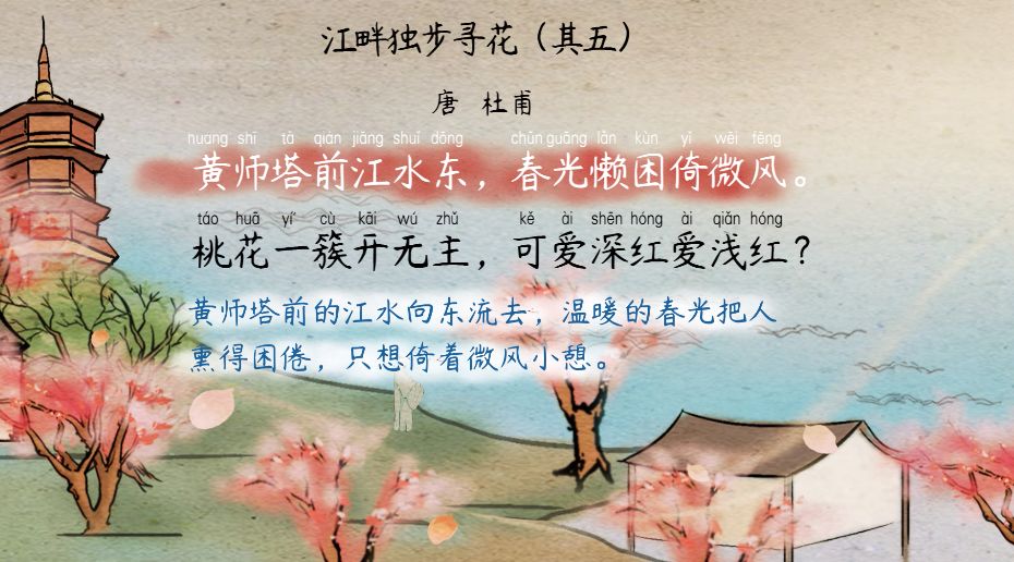 【语文大师】江畔独步寻花——唐.杜甫
