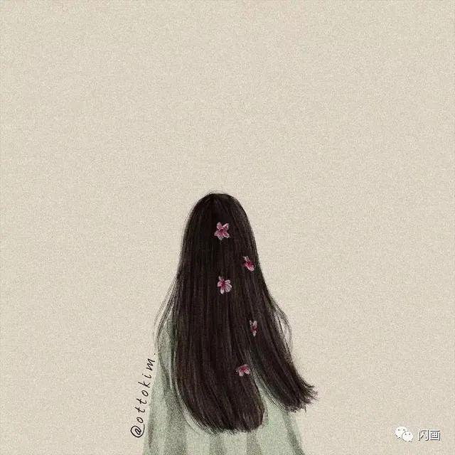 今天分享的手绘作品 每张都是文艺风少女背影 非常很适合保存当头像