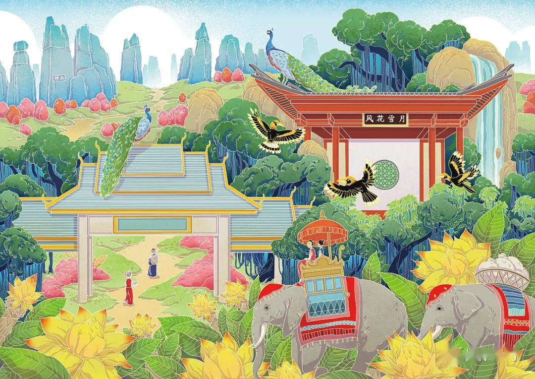 gong 是一位传统的东方自由插画家,其画风深受中国传统绘画和日本浮世