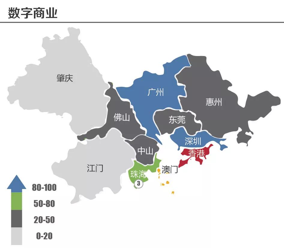 大湾区珠三角9 2城市数字经济发展指数,深圳多项排名第一