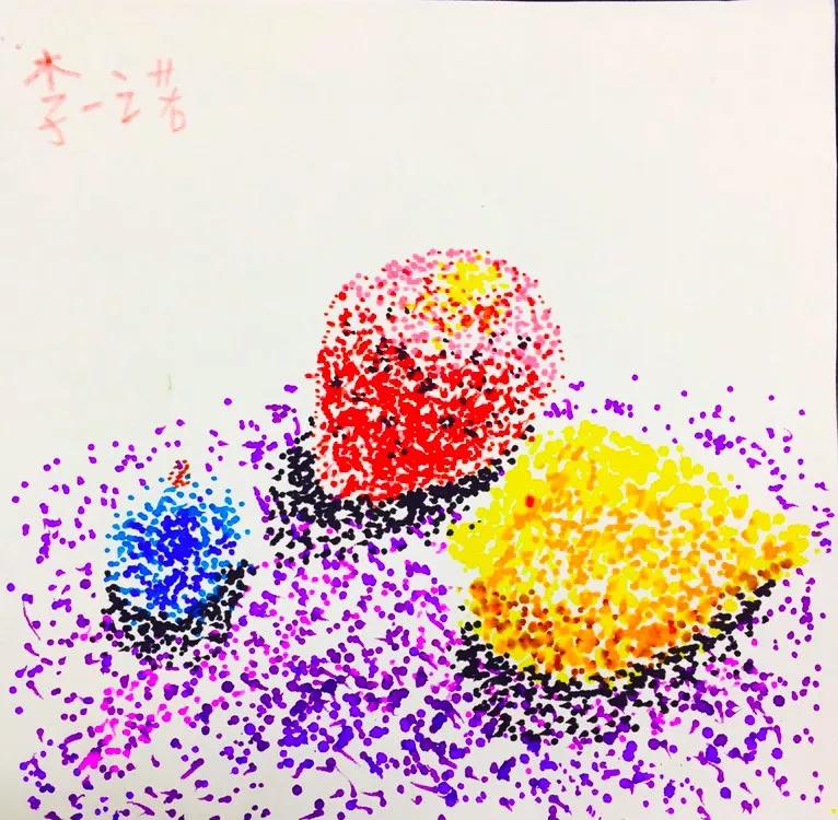点彩画的各种颜色 会使孩子们的身体感到舒适 情绪得到均衡 行为变得