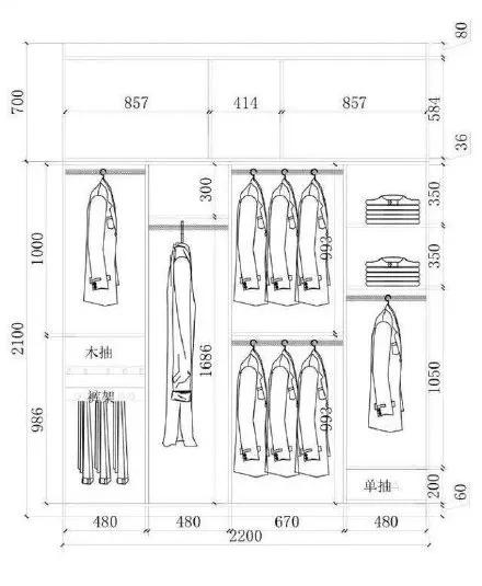 你想要的衣柜内部结构及具体尺寸来啦